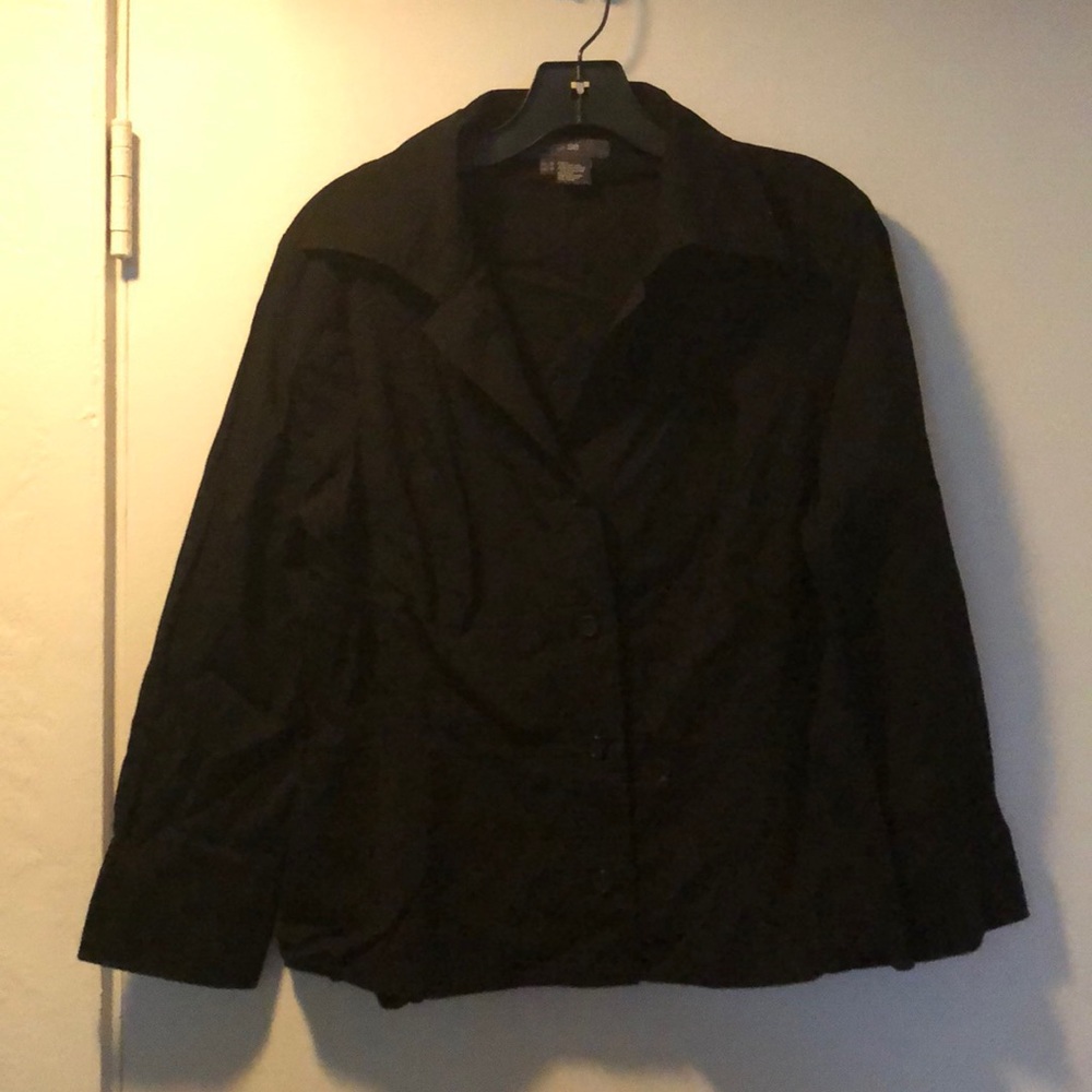 SZ 12 Per Se Black Button Down Blouse